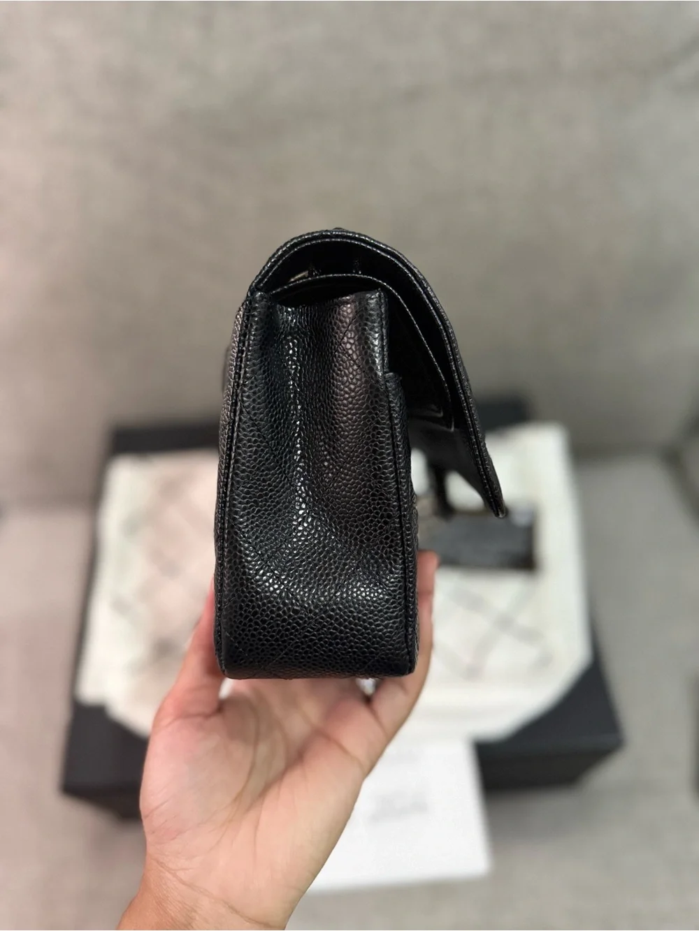 CHANEL Black Medium Double Flap with SHW